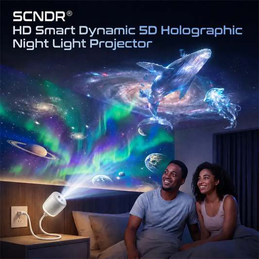 SCNDR® Smart HD Dynamic 5D Holographic Projection Night Light