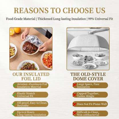 🧑‍🍳 2026 HeatLock Disposable Foil Food Covers (Reusable) — Keep Food Hot, Fresh & Bug-Free🔥