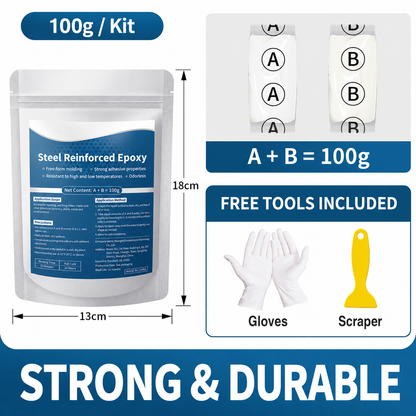 Steel-Reinforced Epoxy Repair Putty Kit – Fill Cracks, Gaps & Broken Surfaces