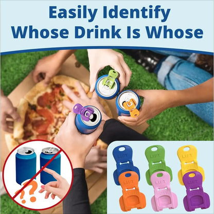 🥤  6-Pack Anti-Contamination Can Covers – Easy Tab Opener & Drink Protector
