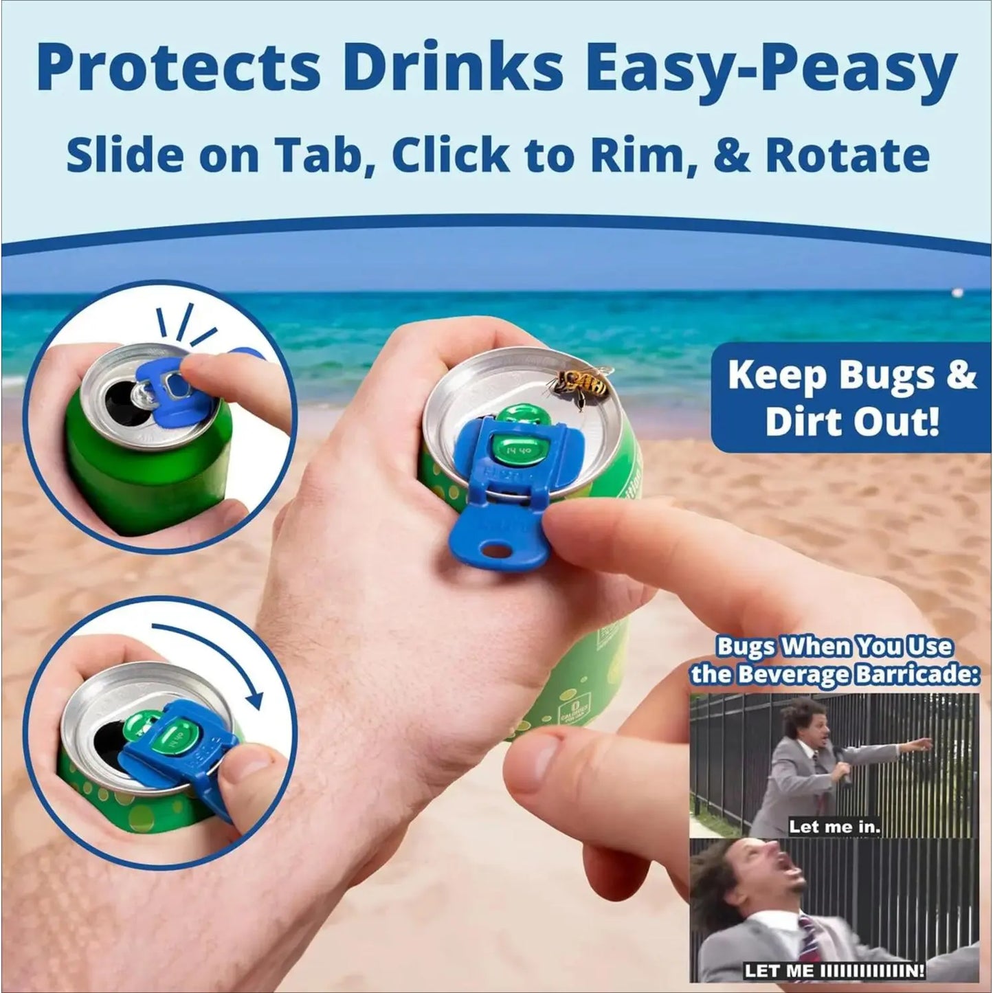 🥤  6-Pack Anti-Contamination Can Covers – Easy Tab Opener & Drink Protector