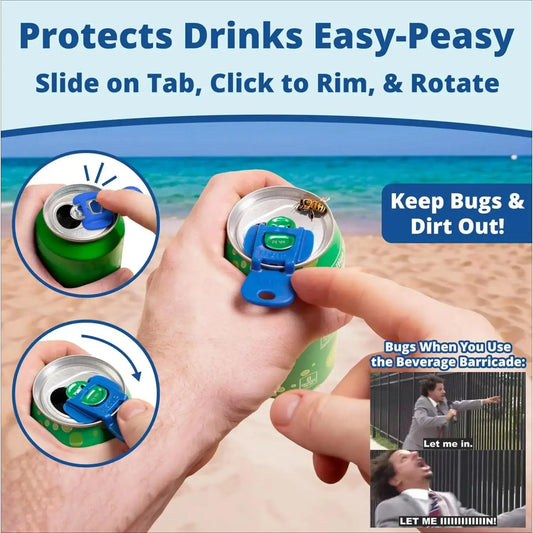 🥤  6-Pack Anti-Contamination Can Covers – Easy Tab Opener & Drink Protector