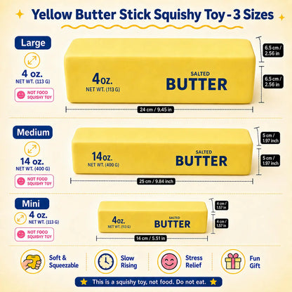 😌 Soft Butter Squishy Toy – Squeeze Away Stress, Fun Gift for All Ages 🧈