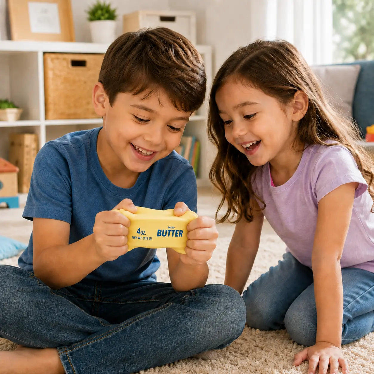 😌 Soft Butter Squishy Toy – Squeeze Away Stress, Fun Gift for All Ages 🧈