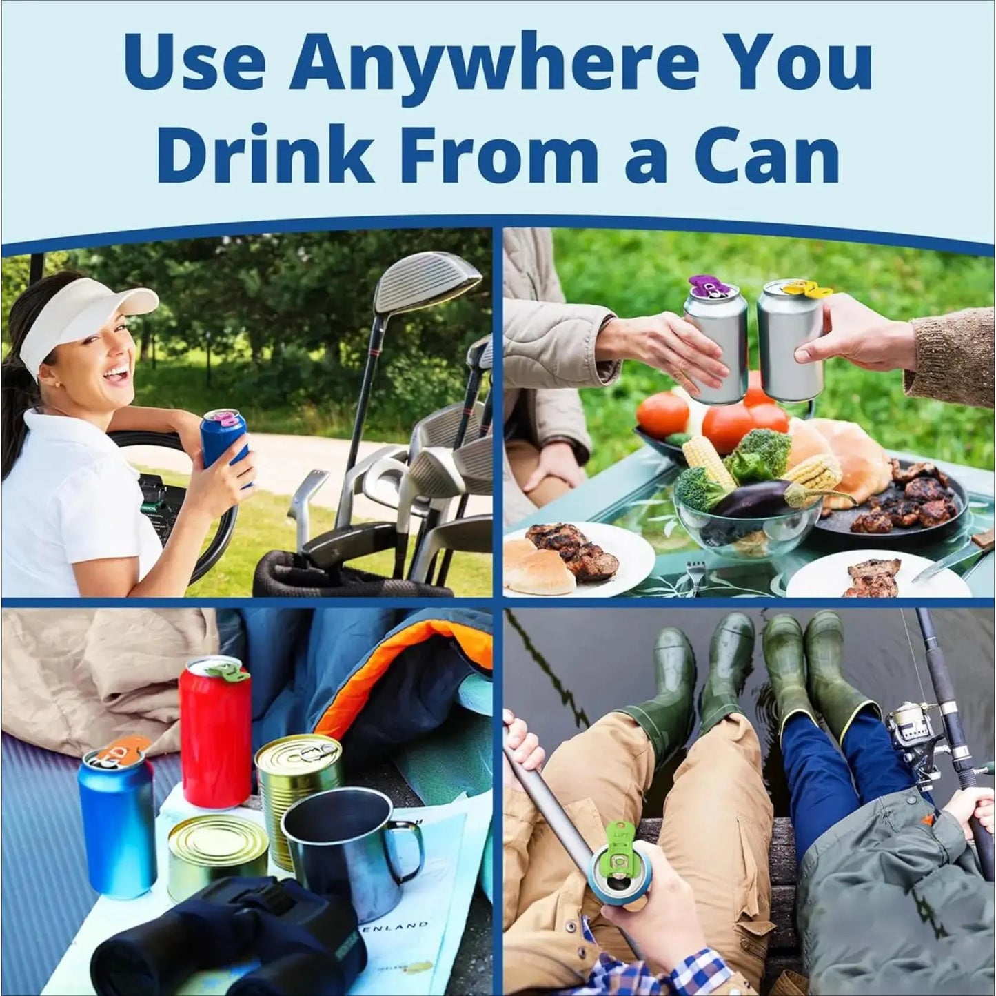 🥤  6-Pack Anti-Contamination Can Covers – Easy Tab Opener & Drink Protector