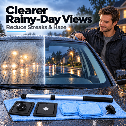 Dual-Side Magnetic Windshield Cleaner — Streak-Free Glass Kit
