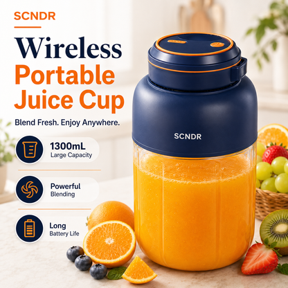 SCNDR® 1300mL Wireless Portable Juice Cup – Rechargeable Smoothie Blender for Fresh Juice, Shakes & Travel