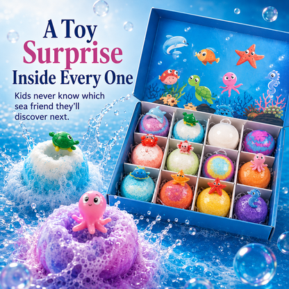 🎁 Receive a $19.99 coupon – 12 Pack Color Fizz Bath Balls with Ocean Toys Inside🐬