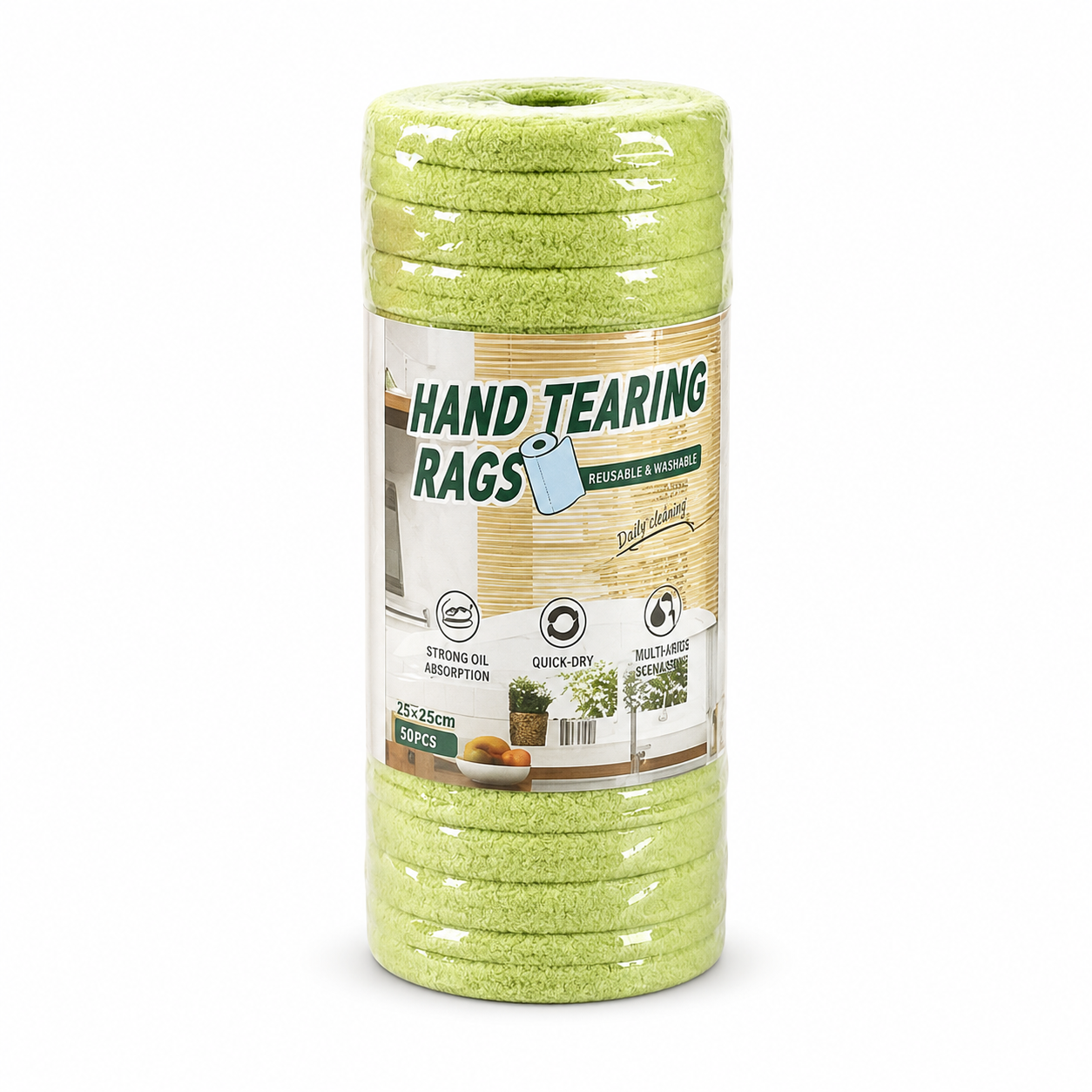 Thick Tear-Off Cleaning Cloth Roll | Reusable Absorbent Kitchen Wipes