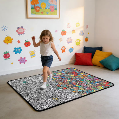 🎨♻️ Reusable DIY Coloring Blanket – Perfect for Kids & Parents! 👨‍👩‍👧‍👦✨