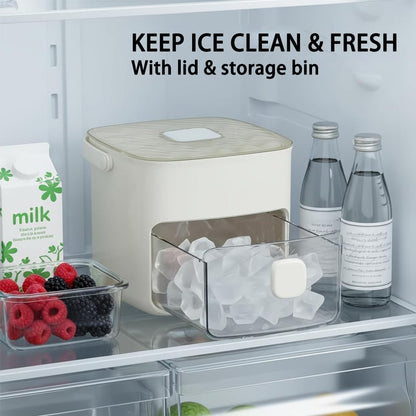 𝑺𝑪𝑵𝑫𝑹®48-Cube Press Release Ice Maker Tray with Lid & Storage Bin