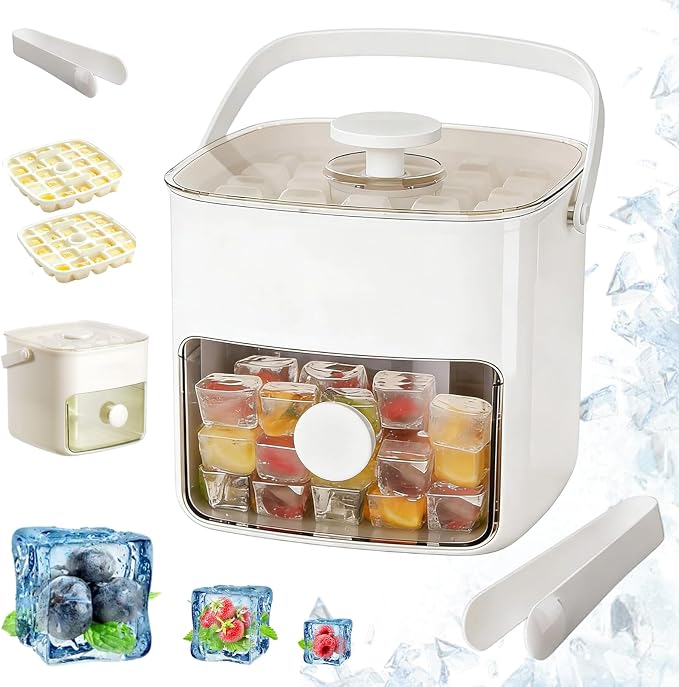 𝑺𝑪𝑵𝑫𝑹®48-Cube Press Release Ice Maker Tray with Lid & Storage Bin