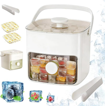𝑺𝑪𝑵𝑫𝑹®48-Cube Press Release Ice Maker Tray with Lid & Storage Bin