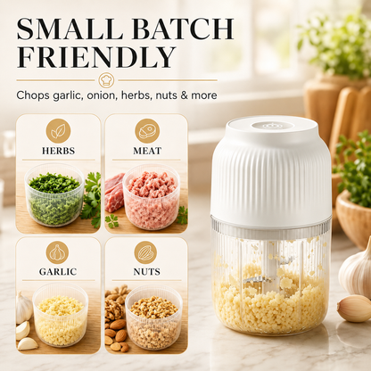 𝑺𝑪𝑵𝑫𝑹® 2026 Electric Garlic & Food Chopper — USB Rechargeable Mini Chopper for Garlic, Onion, Vegetables & Small Boneless Meat