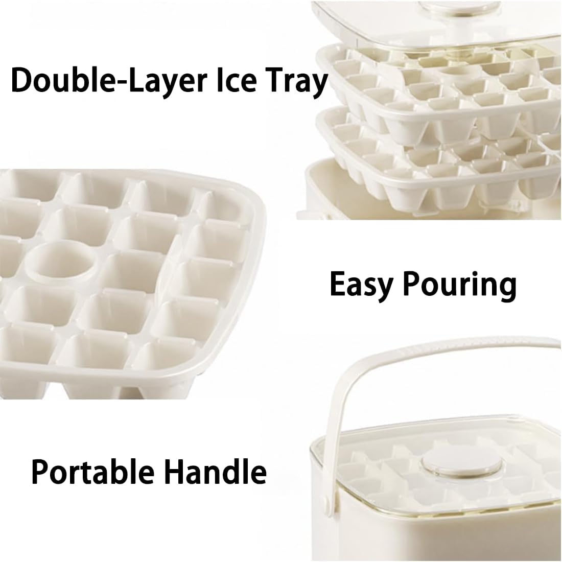 𝑺𝑪𝑵𝑫𝑹®48-Cube Press Release Ice Maker Tray with Lid & Storage Bin