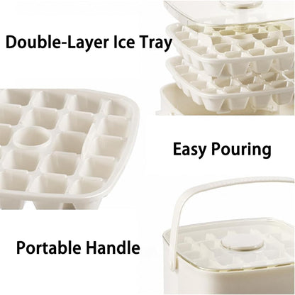 𝑺𝑪𝑵𝑫𝑹®48-Cube Press Release Ice Maker Tray with Lid & Storage Bin