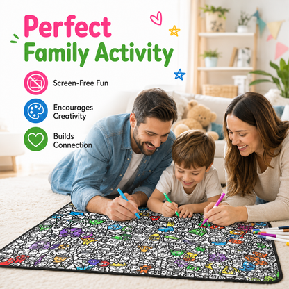 🎨♻️ Reusable DIY Coloring Blanket – Perfect for Kids & Parents! 👨‍👩‍👧‍👦✨