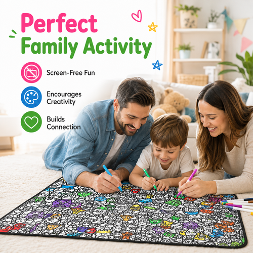 🎨♻️ Reusable DIY Coloring Blanket – Perfect for Kids & Parents! 👨‍👩‍👧‍👦✨