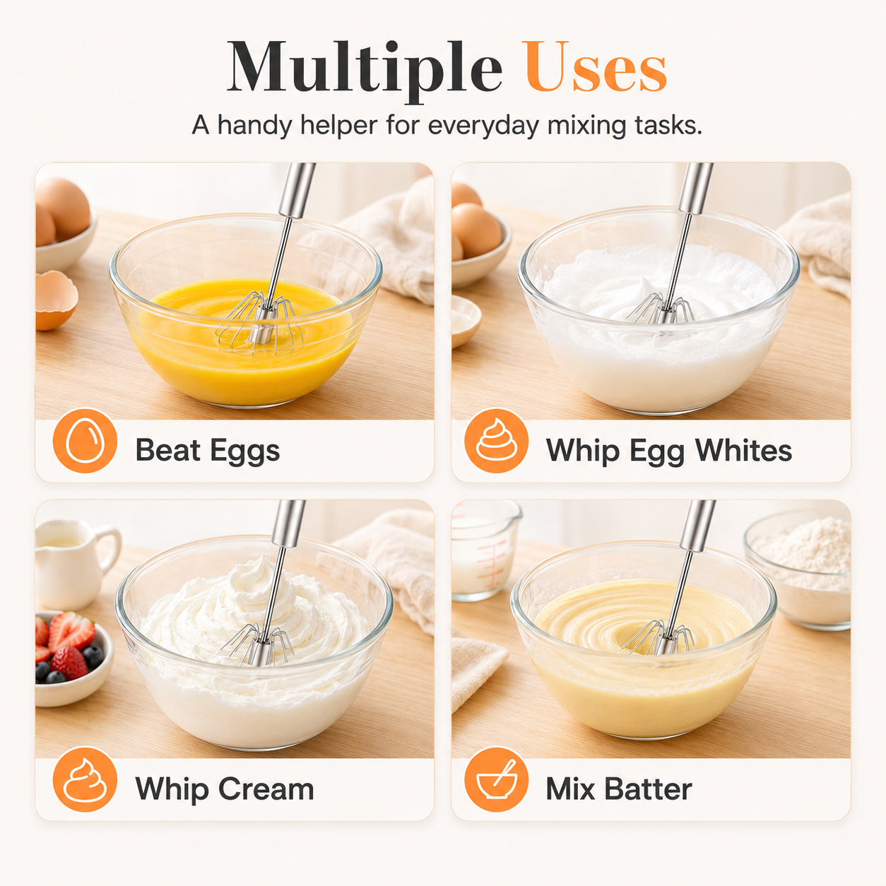No Plug. No Battery. Just Perfectly Mixed Eggs in Seconds.