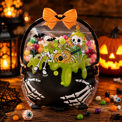 🎃 Halloween Cauldron Treat Bags – Clear Fillable Party Favor Bags