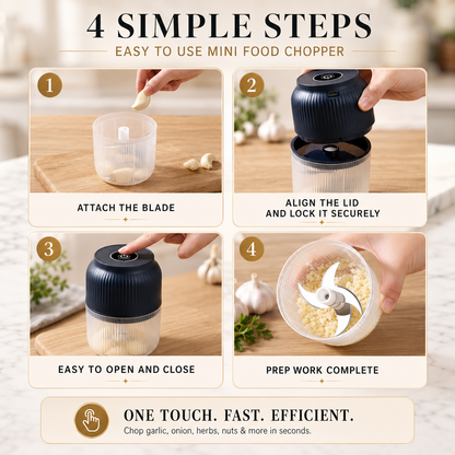 𝑺𝑪𝑵𝑫𝑹® 2026 Electric Garlic & Food Chopper — USB Rechargeable Mini Chopper for Garlic, Onion, Vegetables & Small Boneless Meat