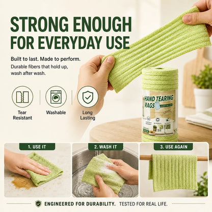Thick Tear-Off Cleaning Cloth Roll | Reusable Absorbent Kitchen Wipes