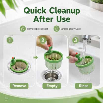 🌵𝑺𝑪𝑵𝑫𝑹®2026 Cactus-Shaped Sink Filter Basket — Hands-Free, Anti-Clogging Drain Filter