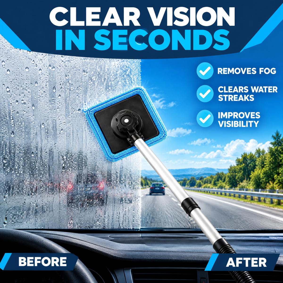 Car Windshield Cleaning Kit – Streak-Free Glass Cleaning Tool