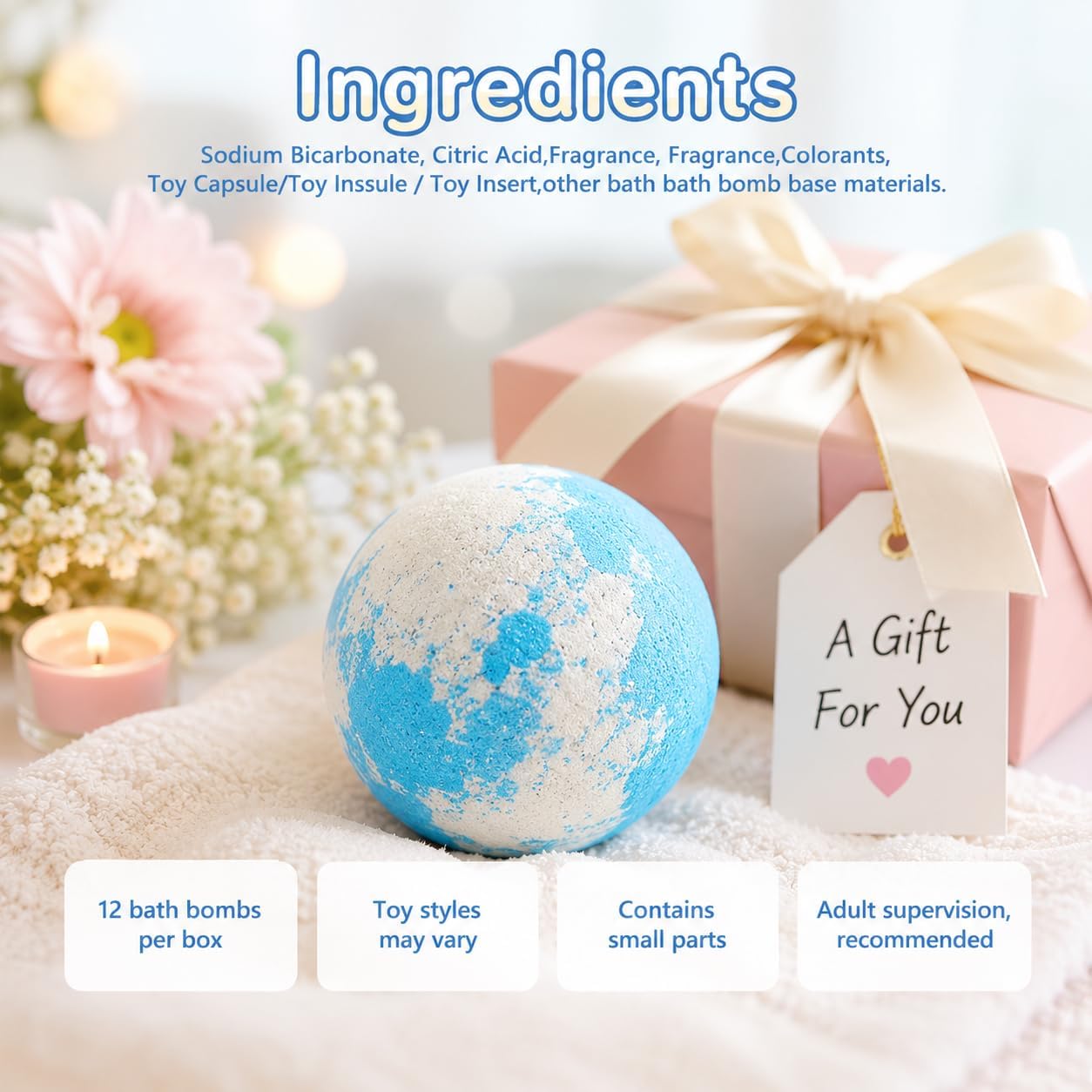 🎁 Receive a $19.99 coupon – 12 Pack Color Fizz Bath Balls with Ocean Toys Inside🐬