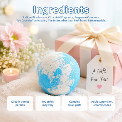 🎁 Receive a $19.99 coupon – 12 Pack Color Fizz Bath Balls with Ocean Toys Inside🐬