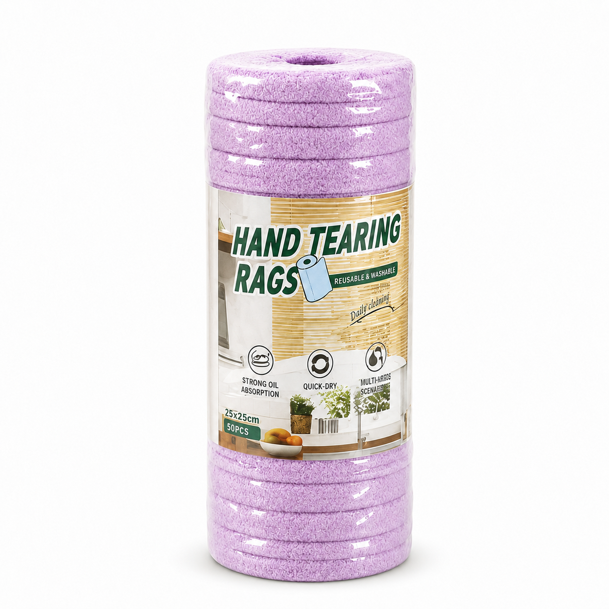 Thick Tear-Off Cleaning Cloth Roll | Reusable Absorbent Kitchen Wipes