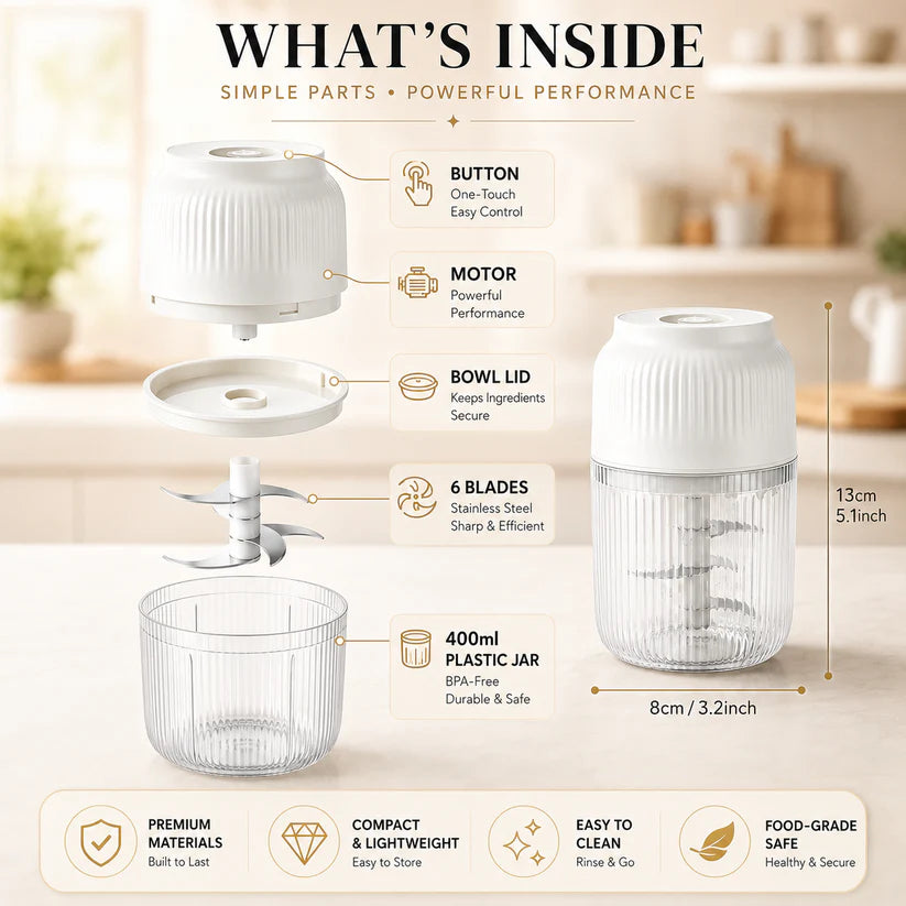 ⚡ 10-Sec Quick Prep! Mini Electric Food Chopper & Vegetable Grinder 🥗
