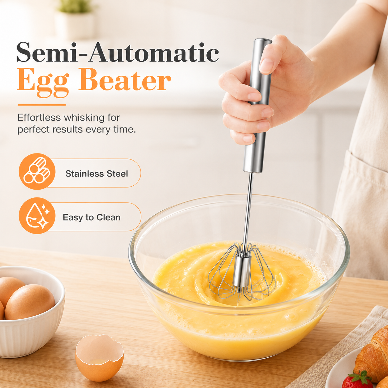 No Plug. No Battery. Just Perfectly Mixed Eggs in Seconds.