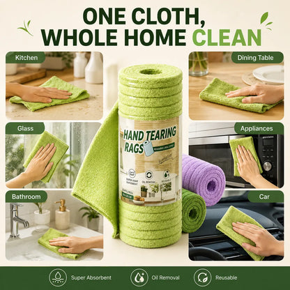 Thick Tear-Off Cleaning Cloth Roll | Reusable Absorbent Kitchen Wipes
