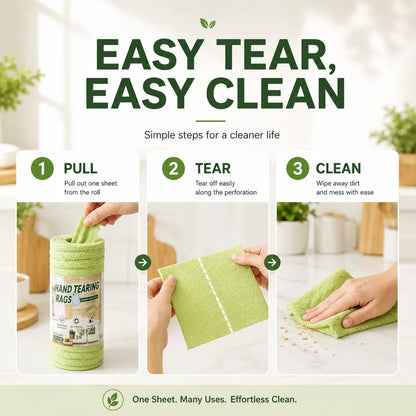 Thick Tear-Off Cleaning Cloth Roll | Reusable Absorbent Kitchen Wipes