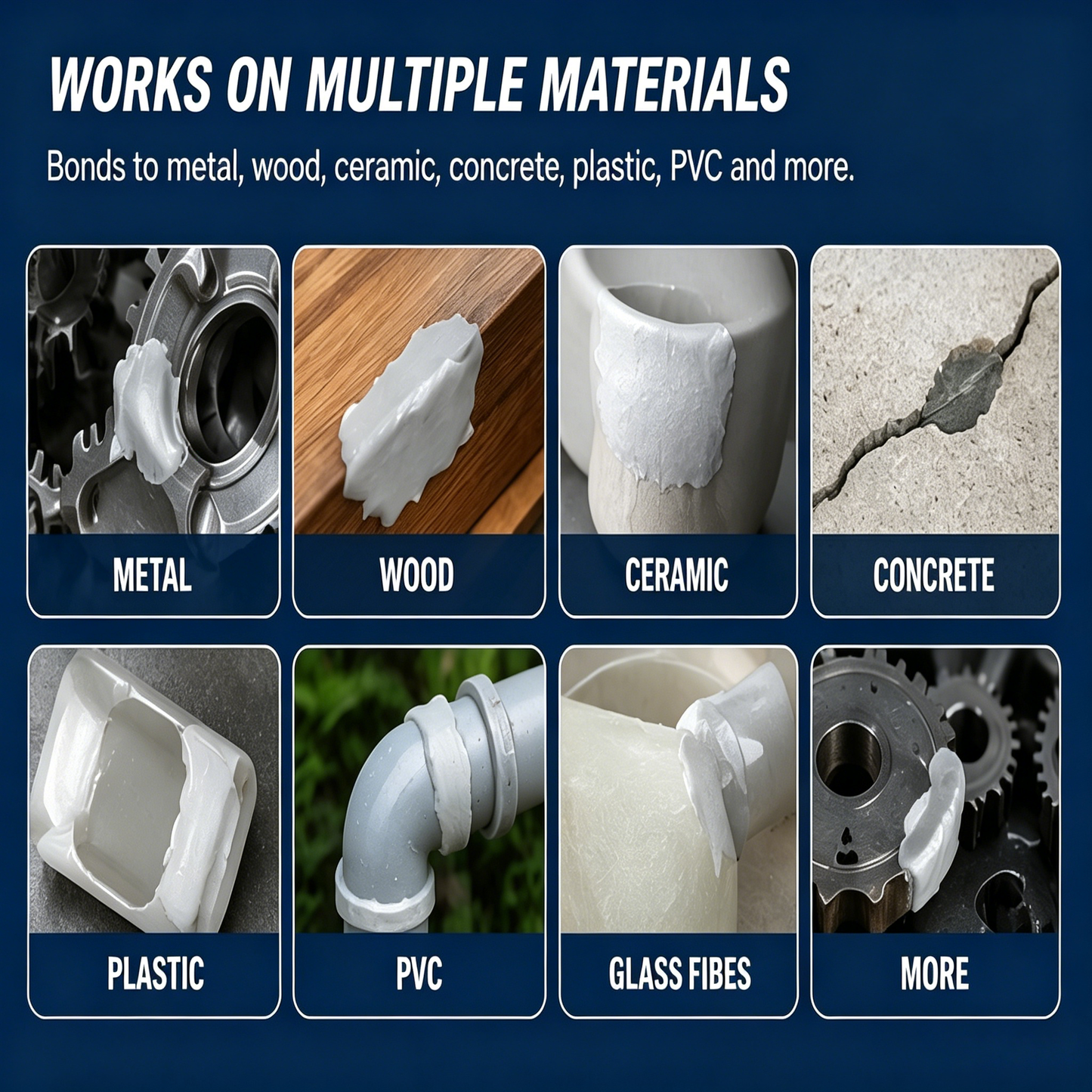 Steel-Reinforced Epoxy Repair Putty Kit – Fill Cracks, Gaps & Broken Surfaces