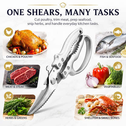 SCNDR®2026 Professional Kitchen Poultry Shears with Safety Lock
