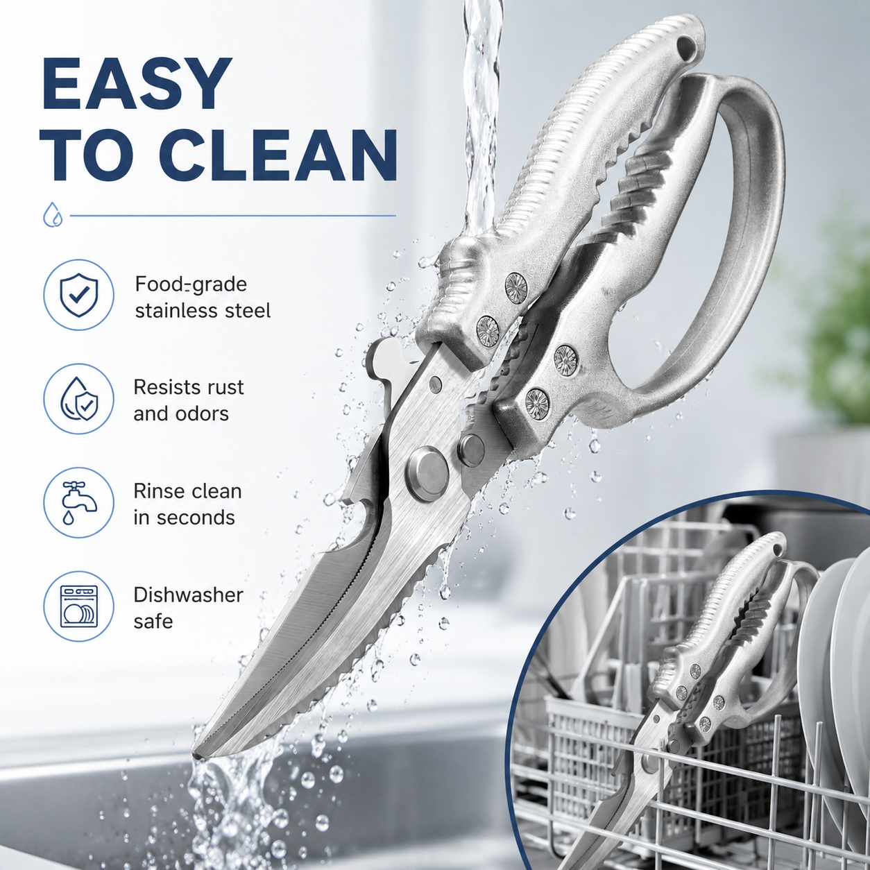 SCNDR®2026 Professional Kitchen Poultry Shears with Safety Lock