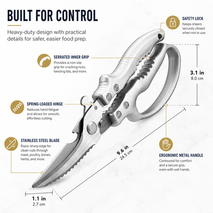 SCNDR®2026 Professional Kitchen Poultry Shears with Safety Lock