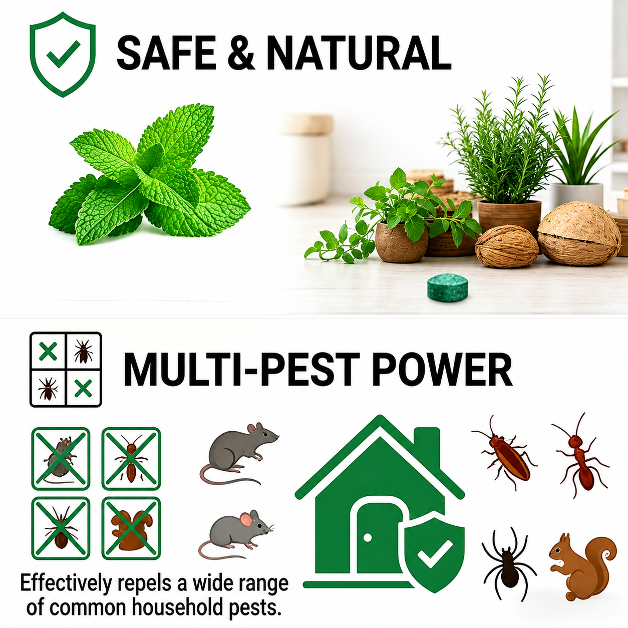 🐭 Keep Rodents Away Naturally – 12-Pack Peppermint & Lemon Repellent Balls 🌿