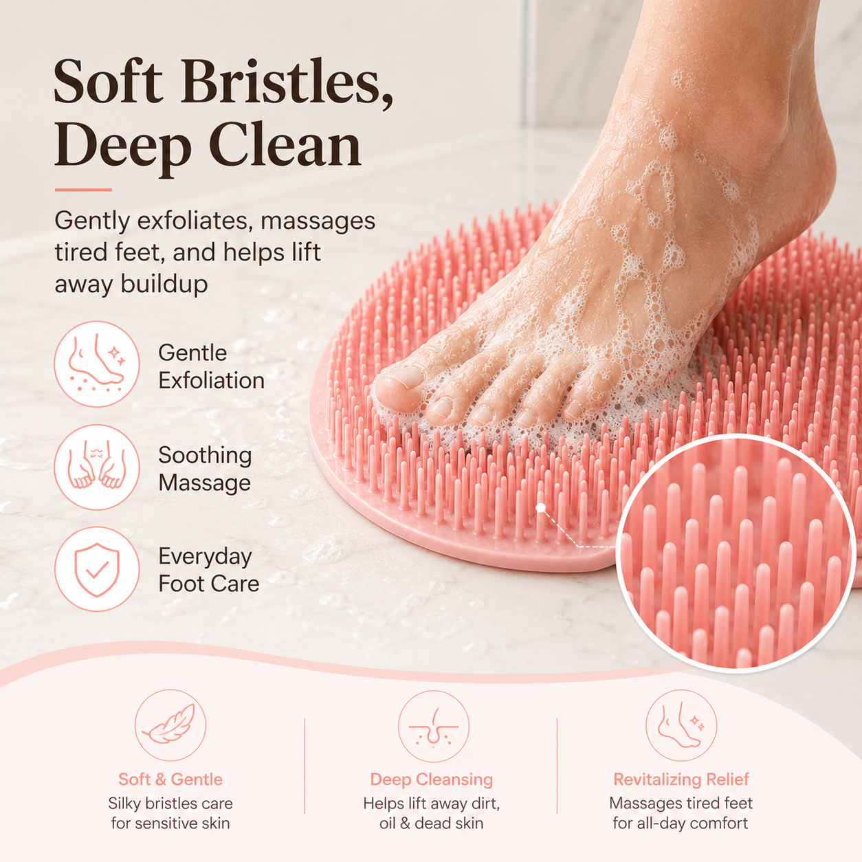 🚿🦶 Foot Spa Scrubber Mat — No More Bending