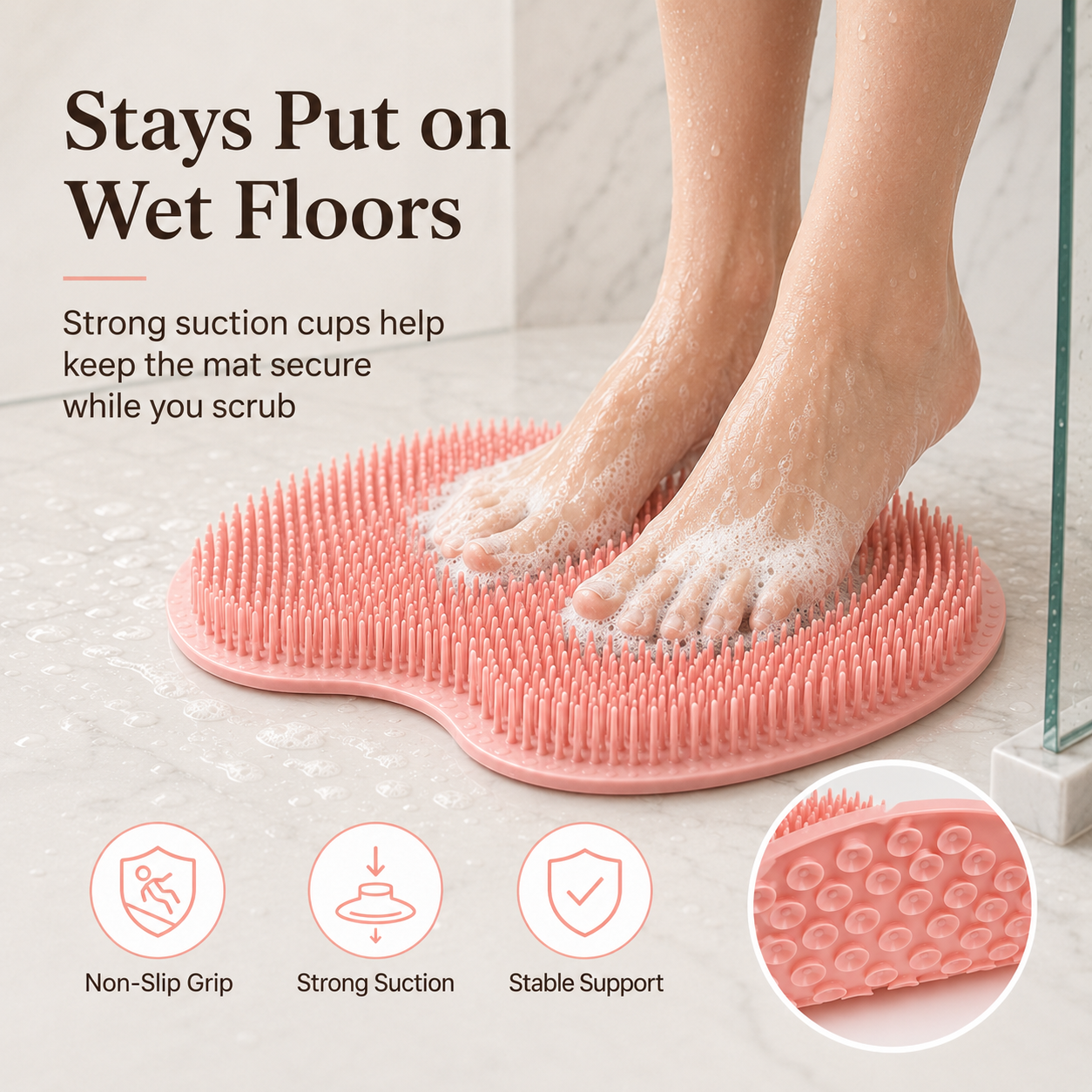 🚿🦶 Foot Spa Scrubber Mat — No More Bending