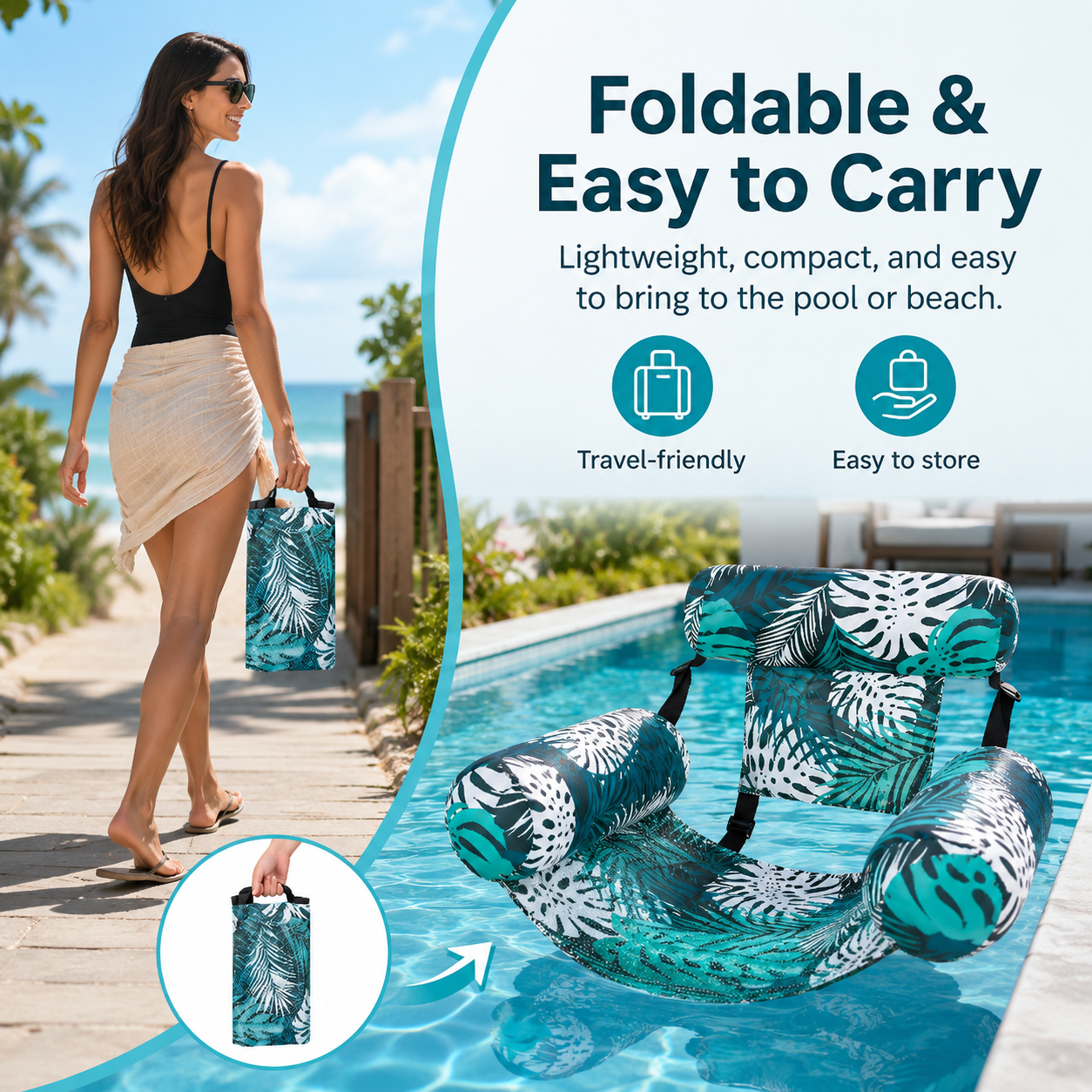 🌊 Float, Relax & Enjoy Summer — Inflatable Pool Lounge Chair
