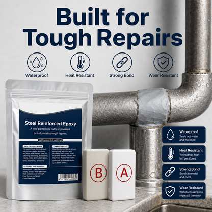 Steel-Reinforced Epoxy Repair Putty Kit – Fill Cracks, Gaps & Broken Surfaces