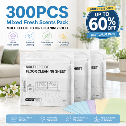 ✨𝑺𝑪𝑵𝑫𝑹® 2026 Multi-Effect Floor Cleaning Sheets — 300PCS Easy-Dissolve Mop Cleaner