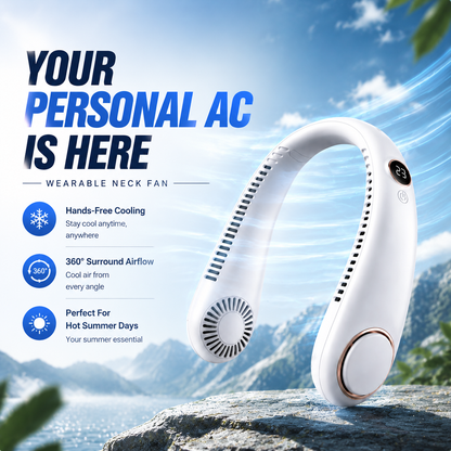 ❄️ Wearable Personal AC – The Hands-Free Cooling Neck Fan