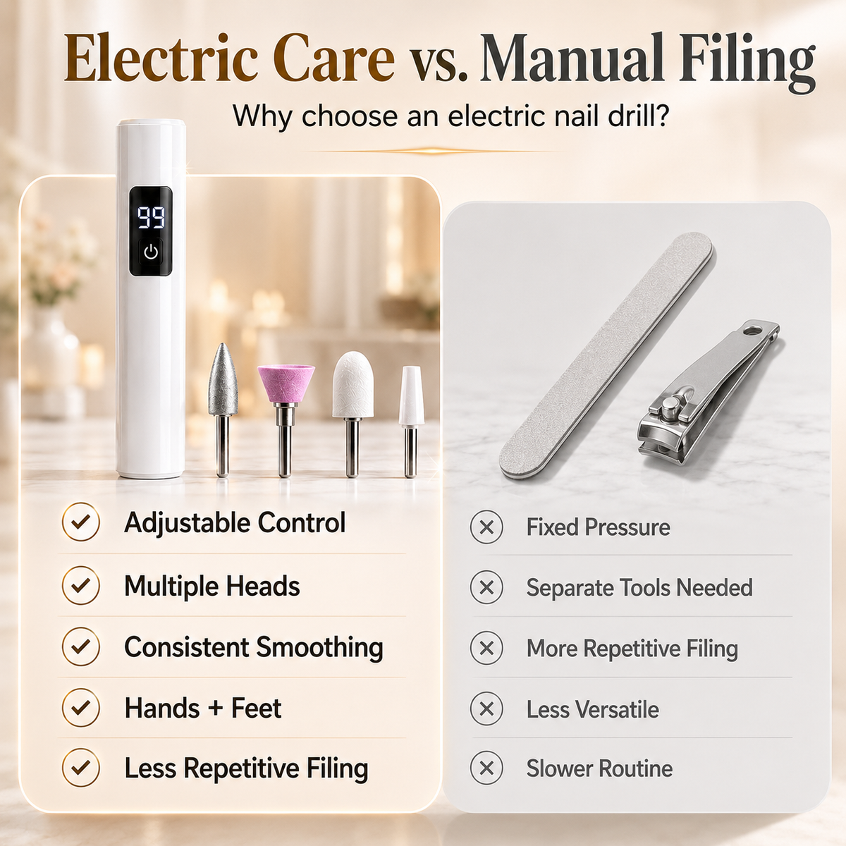 𝑺𝑪𝑵𝑫𝑹® Professional Electric Nail Drill Kit – Digital Speed Manicure & Pedicure System