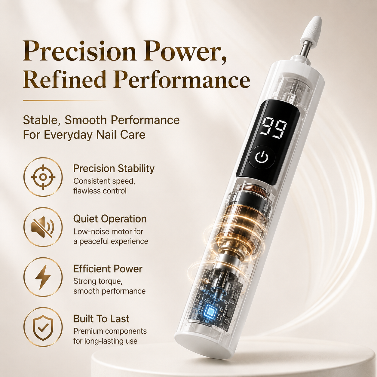 𝑺𝑪𝑵𝑫𝑹® Professional Electric Nail Drill Kit – Digital Speed Manicure & Pedicure System