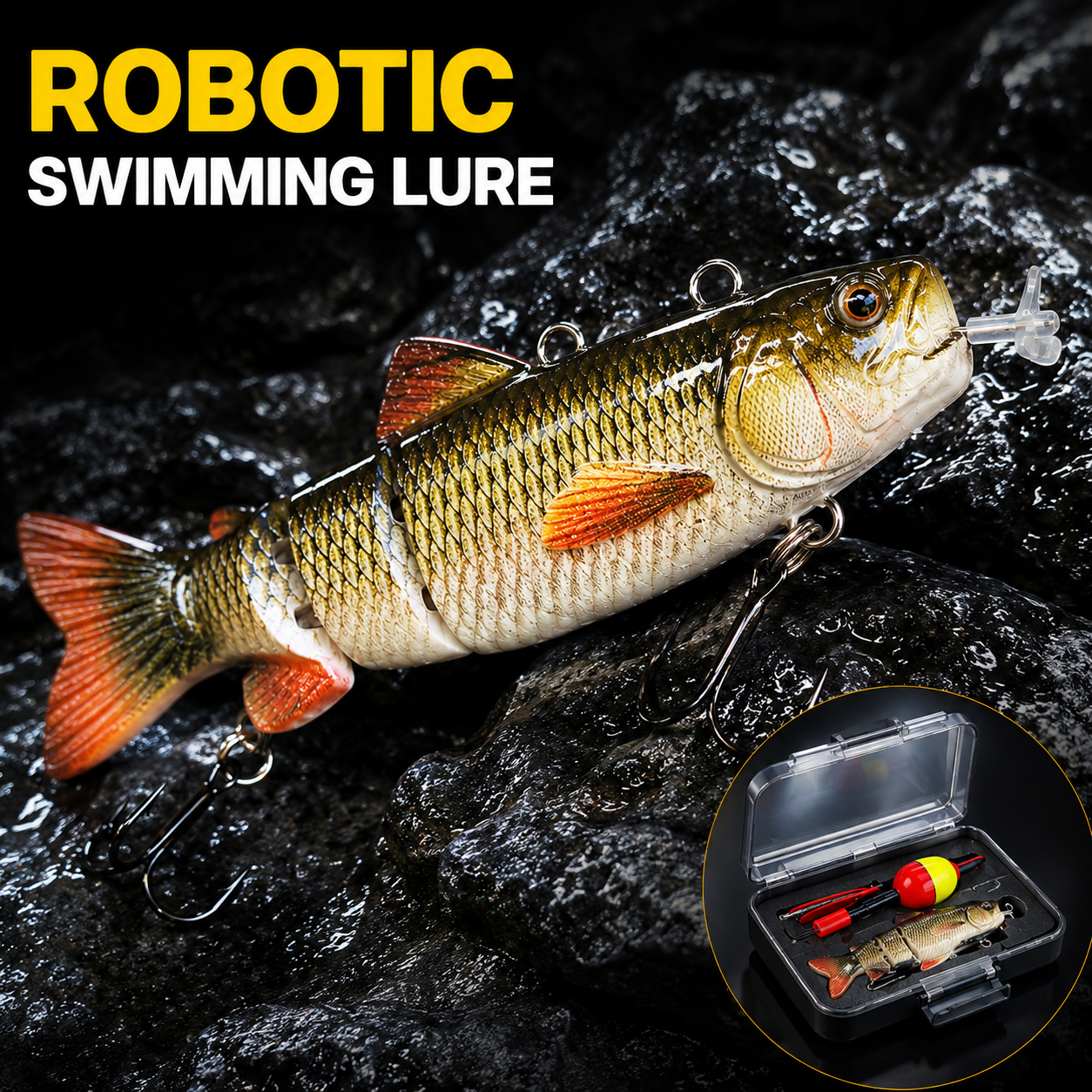 Lifelike Auto Swimming Fishing Lure – 5.12" Rechargeable Robotic Swimbait