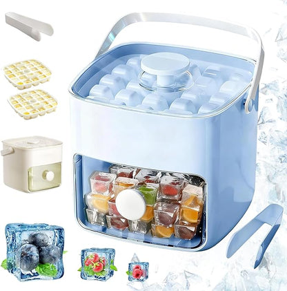 𝑺𝑪𝑵𝑫𝑹®48-Cube Press Release Ice Maker Tray with Lid & Storage Bin
